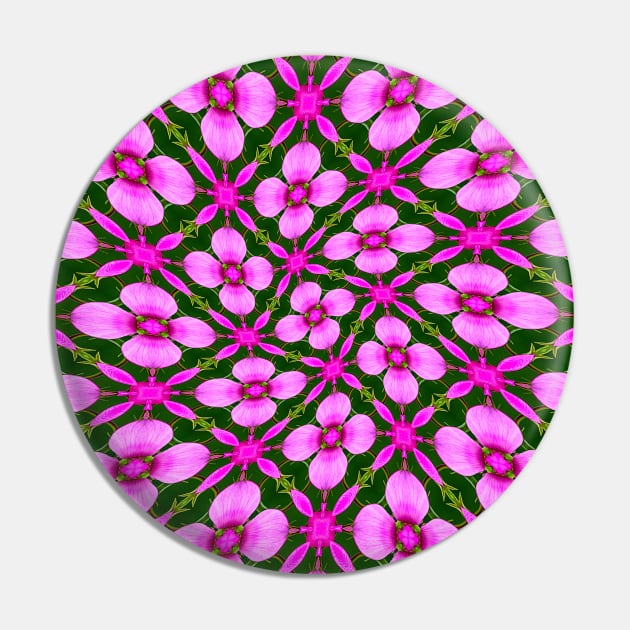 Bright Pink Flower Pattern Pin by PatternFlower