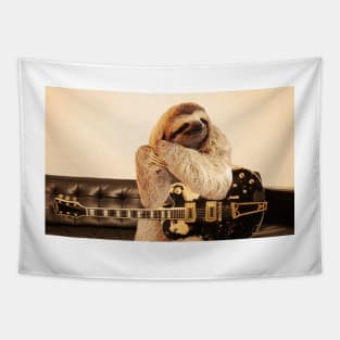 Rock Star Sloth - Print / Home Decor / Wall Art / Poster / Gift / Birthday / Sloth Lover Gift / Animal print Canvas Print Tapestry