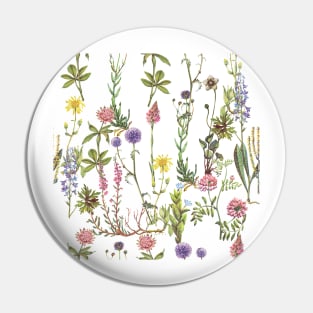 Thistle and Wild Flower Cottage Core Pattern Pin