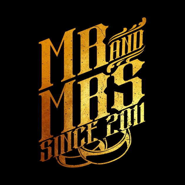 'Mr and Mrs Since 2011 7th Wedding' Anniversary Gift by ourwackyhome