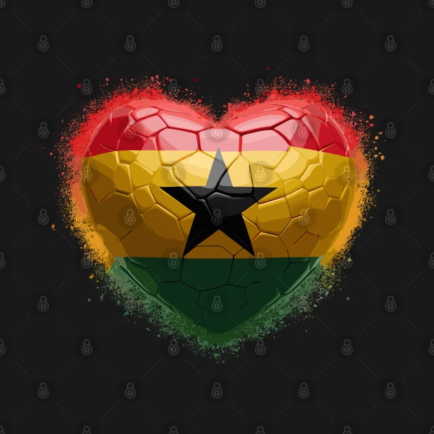 Ghana Flag Heart by Graceful Designs