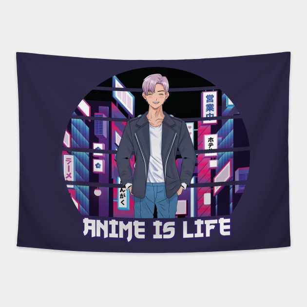 Anime is Life - Retro Style Tapestry by Fun Personalitee