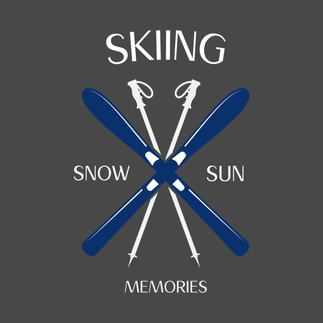 Skiing Snow Sun Memories by Town's End Design