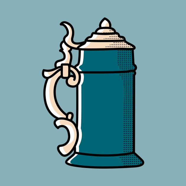 Retro Beer Stein Halftone Drawing by SLAG_Creative