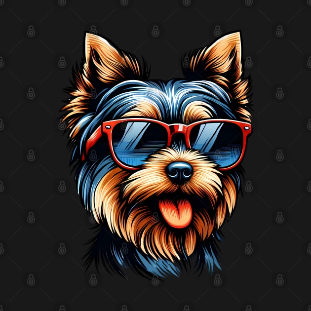 Funny Yorkshire Terrier with Sunglasses by CreativeSparkzz