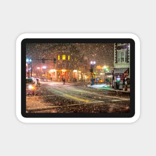 Harvard Square Snowfall Cambridge MA Magnet