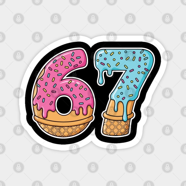 Ice Cream 67 Meme Funny Slang Magnet by UrbanLifeApparel