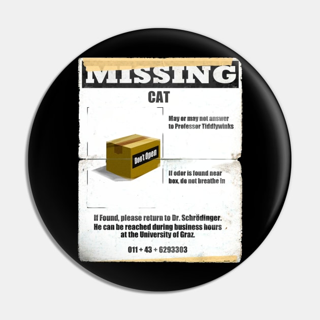 Schrödinger's Missing Cat Pin by wbeeson