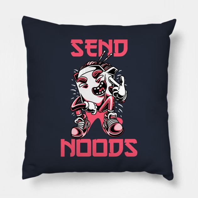 Send Noods Funny Cup Noodles Pillow by CLPDesignLab