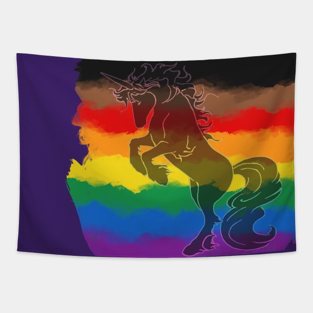 More Color More Pride Unicorn Tapestry by Bardic Cat