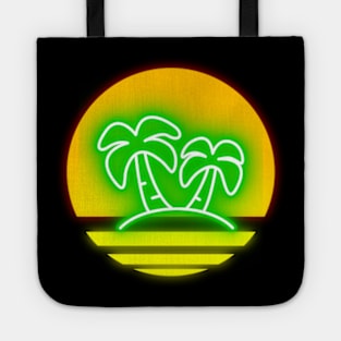 Retro sun Neon Palm Trees D-Lite Tote