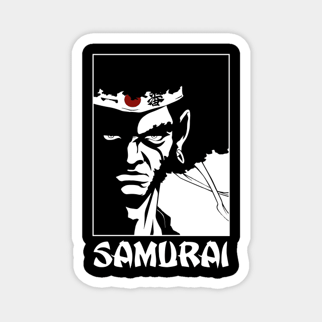 Afro Hair Japan Samurai Magnet by Brianconnor