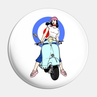 Pretty Scooter Girl Pin