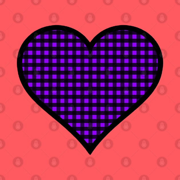 Purple and Black Gingham Heart by bumblefuzzies