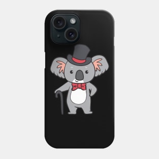 Koala - with cylinder and walking stick Phone Case