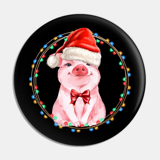 Sweet Pig with Santa Hat Pig Lover Christmas Gift Pin by Dibble Dabble Designs