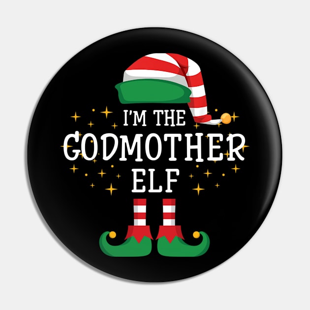 I'm The Godmother Elf Matching Family Christmas Pajama Pin by Damsin