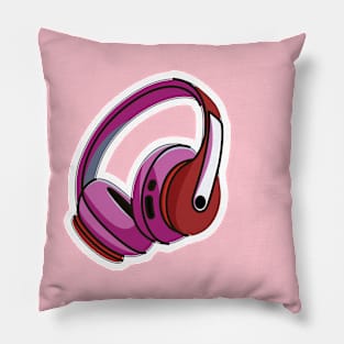 Wireless Headphone Sticker for Games and Music vector illustration. Sports and recreation or technology object icon concept. Sports headphone sticker vector design with shadow. Pillow