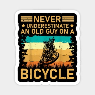 Never Underestimate A Old man With A Bicycle Magnet