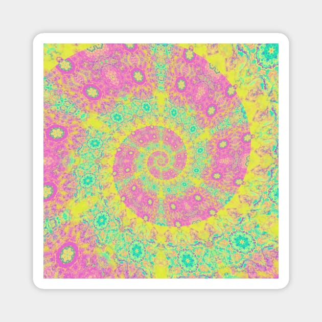 Orange Hippie Neon Spiral Magnet by Moon Art