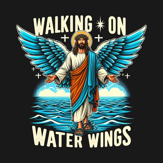 Walking on Water Wings, Jesus walks on the water with wings by ArtbyJester