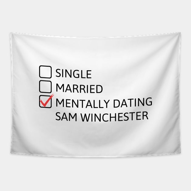 Mentally dating Sam Winchester (Black Font) - Supernatural Tapestry by cheesefries