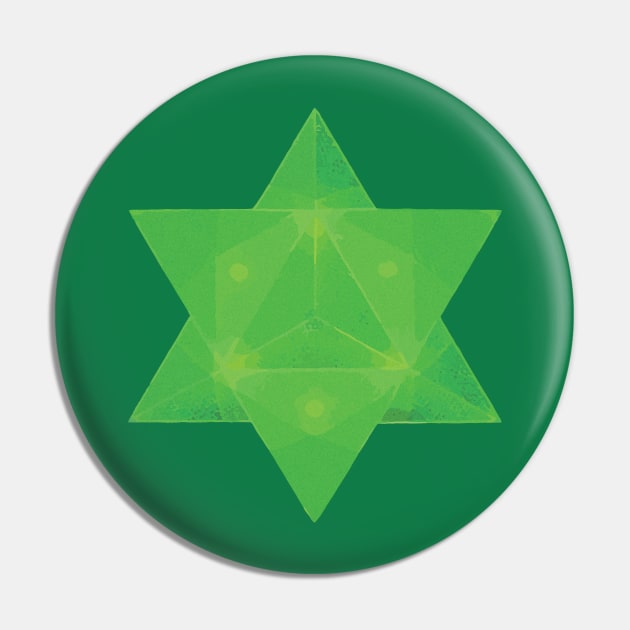 Emerald Tablets Inspired Merkaba Star Tetrahedron Pin by Teenugs