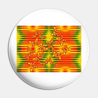 Tie And Dye Pattern Super Imposed Butterflies Pin