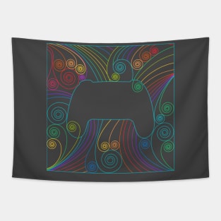 Colorful Swirly Game Controller Tapestry