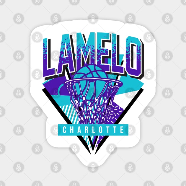 Lamelo Retro Charlotte Basketball Throwback Magnet by funandgames