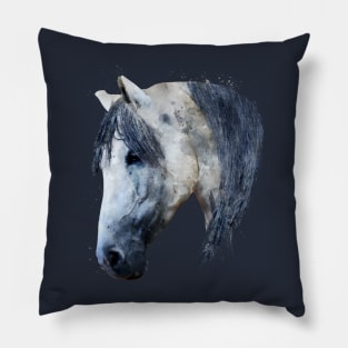 Dramabite Watercolor horse animal riding rider equine artistic Pillow