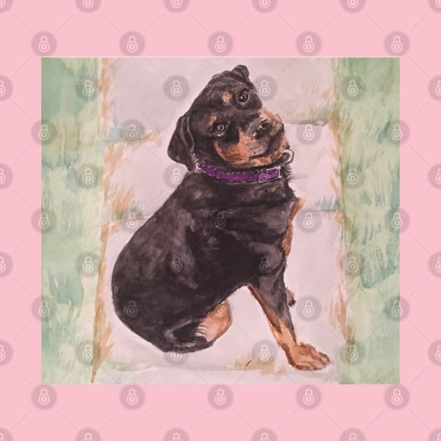 Fraulein the Rottie Watercolor by BakersDaughter