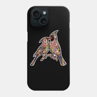 Red Cardinal birds mandala art Phone Case