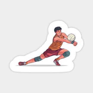 Boy Playing Volleyball Magnet