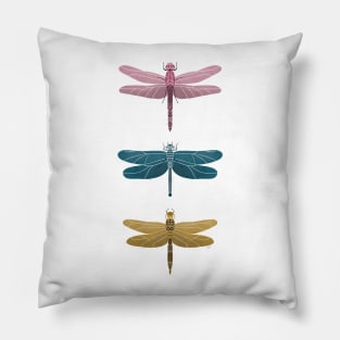 Dragonflies Pattern - Retro Palette Pillow