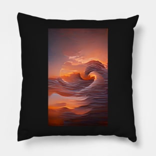 Ocean Sunset Glow Art Pillow