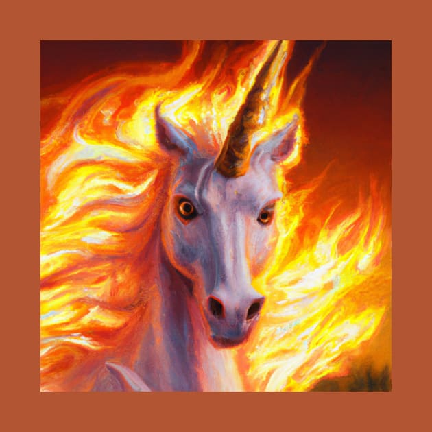 Unicorn Emerges From a Mystic Fire by Star Scrunch