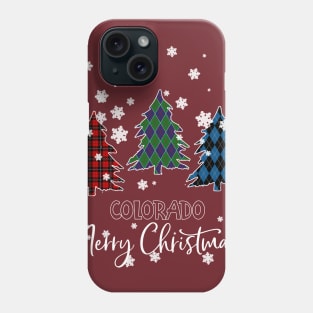 Colorado Merry Christms Buffalo Plaid Xmas Tree  Phone Case