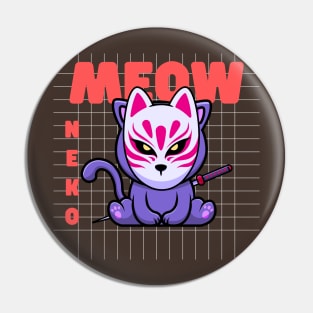 Neko Samurai Pin