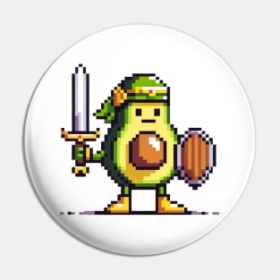 8-Bit Avocado Hero - Pixel Adventure Pin