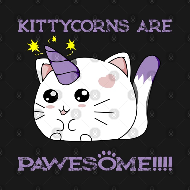 Kittycorns are Pawesome Cute Kitten Unicorn Kawaii Design by threadshark