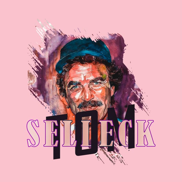 tom selleck vintage retro style by nowsadmahi