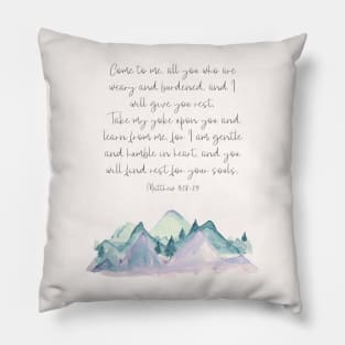 Come to me all you who are weary, Matthew 11:28-29 Pillow