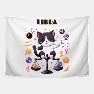 Libra Zodiac Cat Tapestry