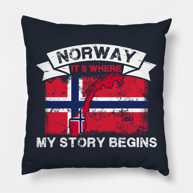 Norway it's where my story begins - For Norway lovers Pillow by norwayraw