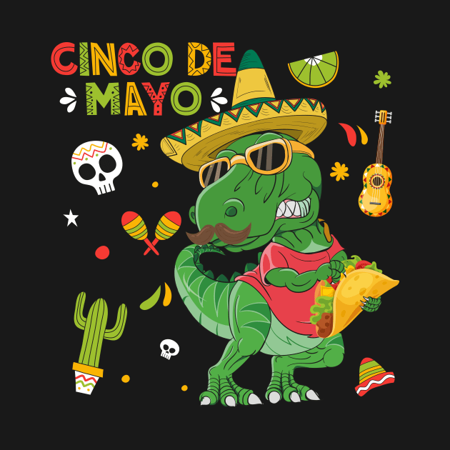 Tacosaurus Rex Cinco De Mayo 2021 Toddler Boy Dinosaur TRex by fcmokhstore