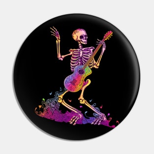 Elegant Dance of the Skeleton: A Whimsical Spectacle Pin