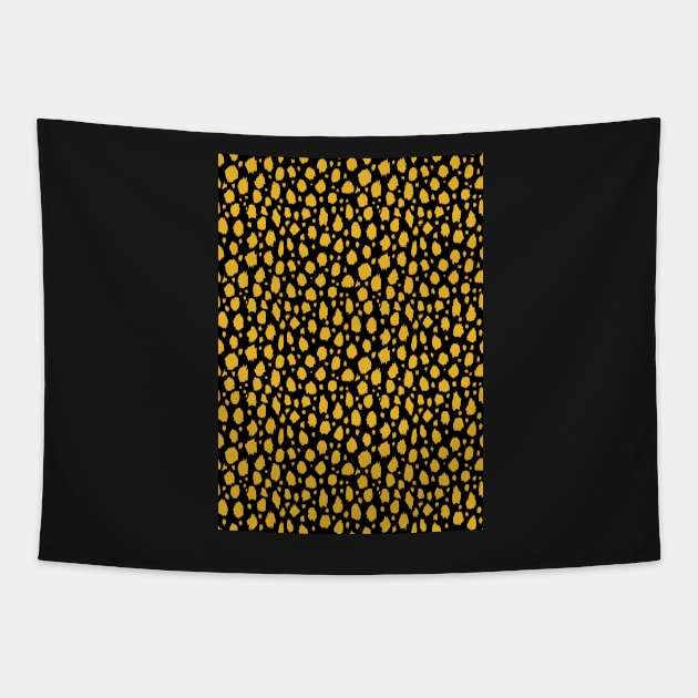 Black and Yellow Spot Dalmatian Pattern Tapestry by Juliewdesigns