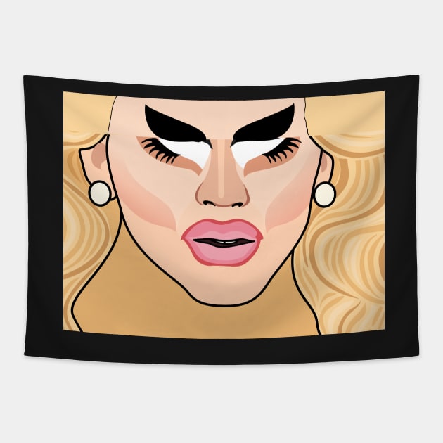 Trixie Mattel Mouth Tapestry by Jakmalone