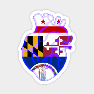 DMV Flag Heart Magnet